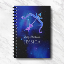 Caderno Espiral Nome mágico com signo Zodíaco Notebook Sagittarius