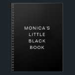 Caderno Espiral Nome Minimalista Moderno Pequeno Negro<br><div class="desc">Crie seu próprio "livro negro" para a noiva. Se precisar de mais espaço para o nome da noiva,  você pode alterar o estilo ou o tamanho da fonte. Esta versão é criada digitando todos os bonés. Presente minimalista moderno para a noiva na festa de solteira.</div>