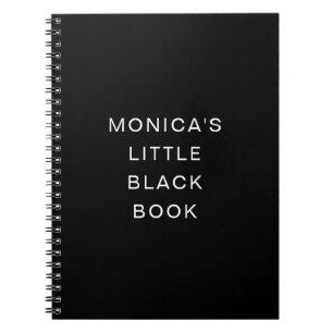 Caderno Espiral Nome Minimalista Moderno Pequeno Negro