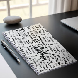 Caderno Espiral Nome Personalizado Arte Moderna do Word Adiciona S