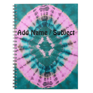 Caderno Espiral Nome Personalizado/Assunto Boho Hippie Tiedye Scho