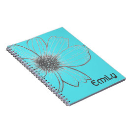 Caderno Espiral Nome Personalizado Bela design de Teto Flor