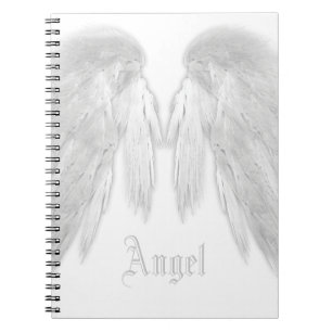 Caderno Espiral Nome Personalizado Branco do ANGEL WINGS