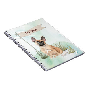 Caderno Espiral Nome Personalizado Cão-De-Pé-De-Lã Francês