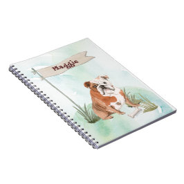 Caderno Espiral Nome Personalizado Cão-de-Pera Inglês Buldogue