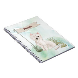 Caderno Espiral Nome Personalizado Cão Pet Westie