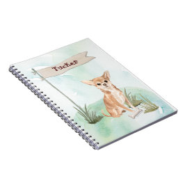 Caderno Espiral Nome Personalizado Chihuahua Pet Dog