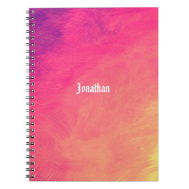 Caderno Espiral nome personalizado cor abstrata