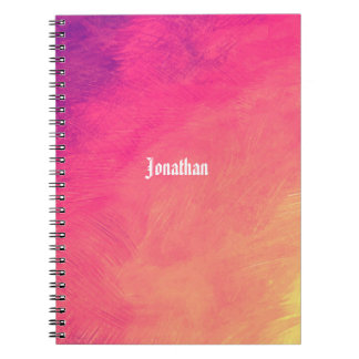 Caderno Espiral nome personalizado cor abstrata
