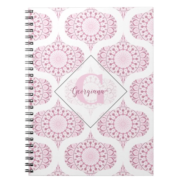 Caderno Espiral Nome personalizado cor-de-rosa Bonito 70s Confetti (Frente)