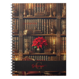 Caderno Espiral Nome Personalizado Dark Academia Poinsettia Booksh