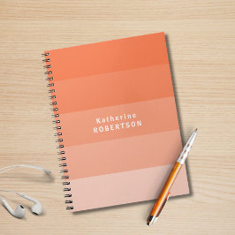 Caderno Espiral Nome Personalizado de Blocos de Cores Corais