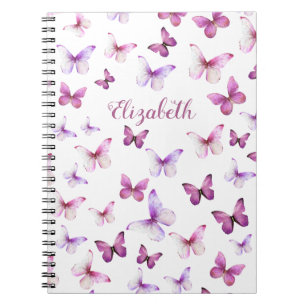 Caderno Espiral Nome Personalizado de Bordas Rosa bonito