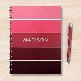 Caderno Espiral Nome Personalizado de Colorção de Pinks Coloridos 