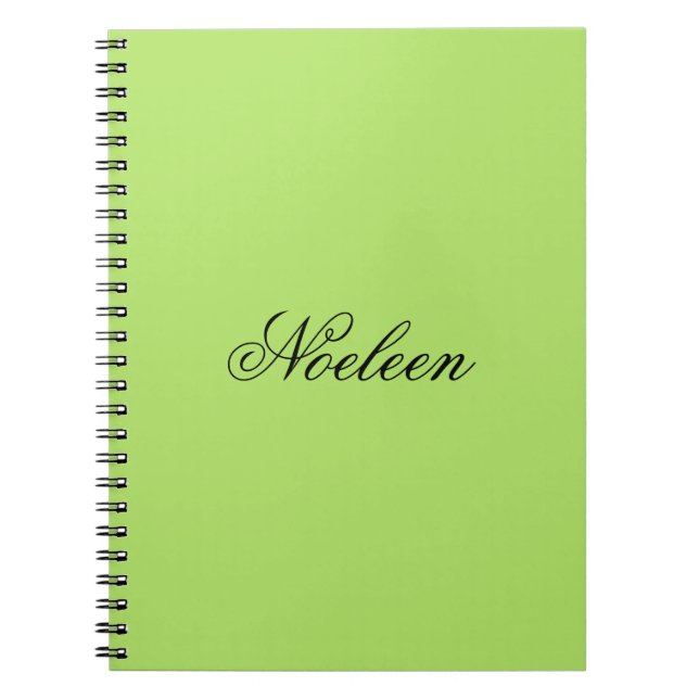 Caderno Espiral Nome personalizado de cor de limão simples (Frente)