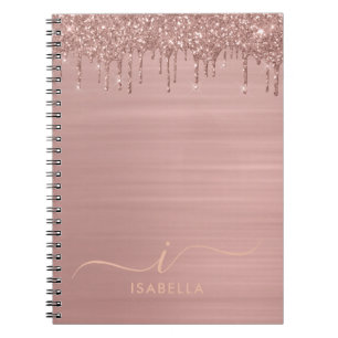 Caderno Espiral Nome Personalizado de Dissipador Glitter Dourado d