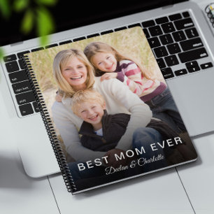 Caderno Espiral nome personalizado de fotografia da melhor mãe