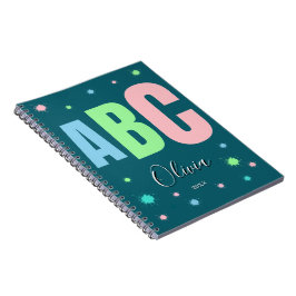 Caderno Espiral Nome Personalizado de Meninas Azul Turquesa para V