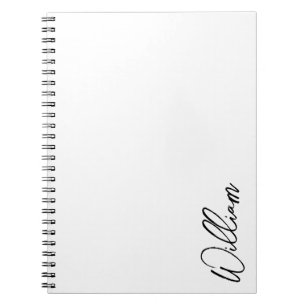 Caderno Espiral Nome Personalizado de Script Moderno
