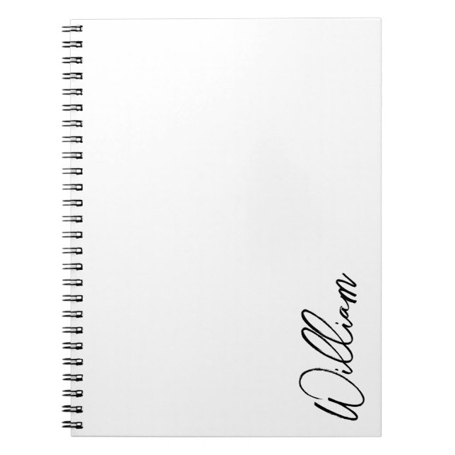 Caderno Espiral Nome Personalizado de Script Moderno (Frente)