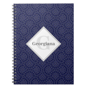 Caderno Espiral Nome personalizado Ditsy Winter Snow Angels Fans S