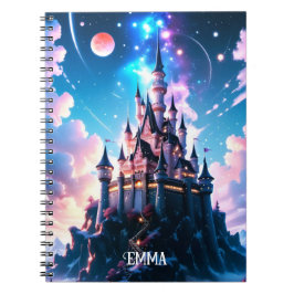 Caderno Espiral Nome Personalizado do Castelo de Fantasy