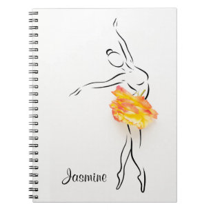 Caderno Espiral Nome Personalizado do Dançarino do Balé Ballerin