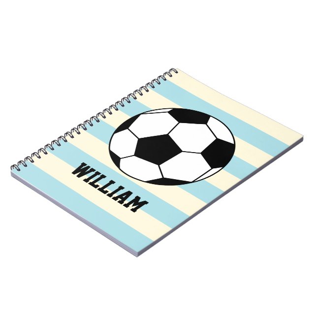 Caderno Espiral Nome Personalizado Do Jogador De Futebol De Futebo (Left Side)