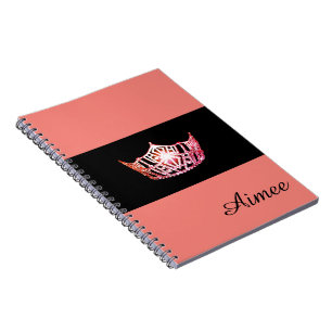 Caderno Espiral Nome Personalizado do Notebook Coral Americano Ros