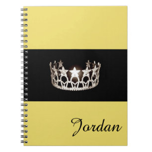 Caderno Espiral Nome Personalizado do Notebook Miss USA Silver Cro