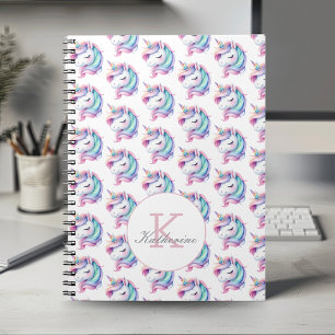 Caderno Espiral Nome Personalizado do Padrão de Cores Aquáticas do