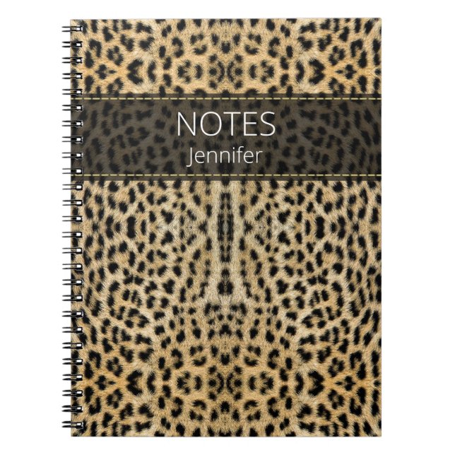 Caderno Espiral Nome Personalizado do Padrão de Impressão de Pele- (Frente)