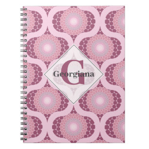 Caderno Espiral Nome Personalizado Dot Rosa Rusky Radiante Retroat