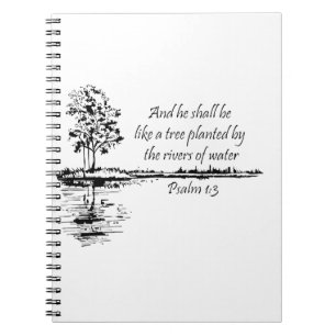 Caderno Espiral Nome Personalizado Encorajando Escritura Salmo 1:3