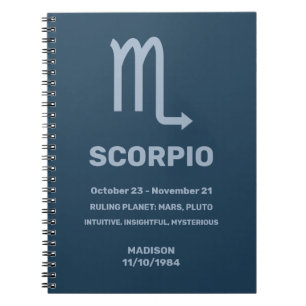 Caderno Espiral Nome Personalizado / Escritório de Sinal de Zodíac