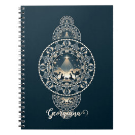 Caderno Espiral Nome Personalizado Estrela Santa de Mandala Orname