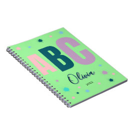 Caderno Espiral Nome Personalizado Fofo de Volta às Aulas para Men
