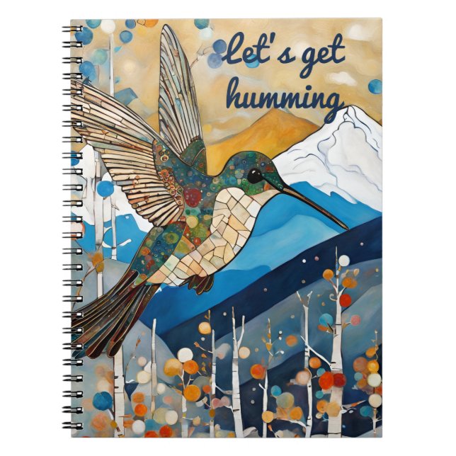 Caderno Espiral Nome personalizado Hummingbird (Frente)