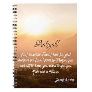 Caderno Espiral Nome Personalizado - Jeremiah 29:11 Sunrise