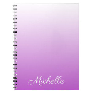 Caderno Espiral Nome personalizado Lilac roxo ombre
