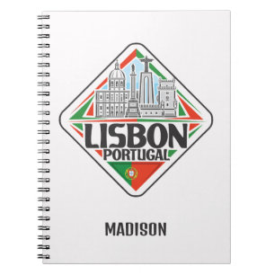 Caderno Espiral Nome Personalizado Lisboa Portugal