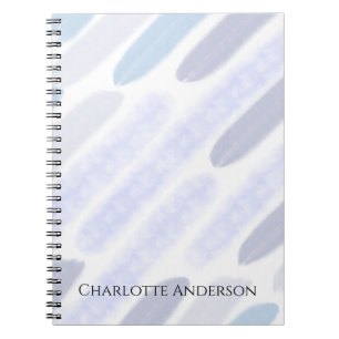 Caderno Espiral Nome Personalizado Listra Azul Roxa