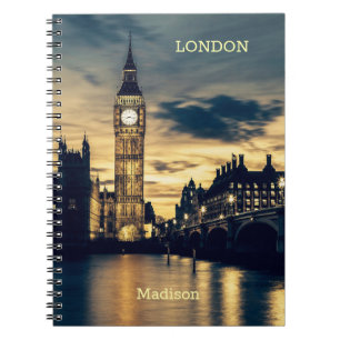 Caderno Espiral Nome Personalizado Londres