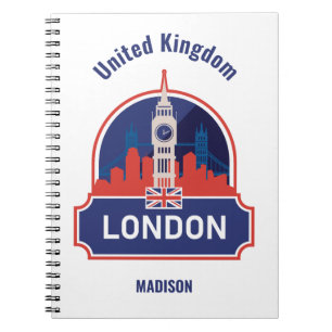 Caderno Espiral Nome Personalizado Londres