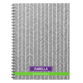 Caderno Espiral Nome Personalizado Moderno | Viagem personalizado