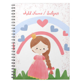 Caderno Espiral Nome Personalizado/Objeto Cuja Princesa de Amor do