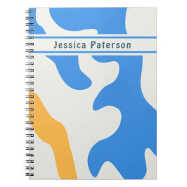 Caderno Espiral Nome Personalizado Orgânico Amarelo Amarelo Azul R
