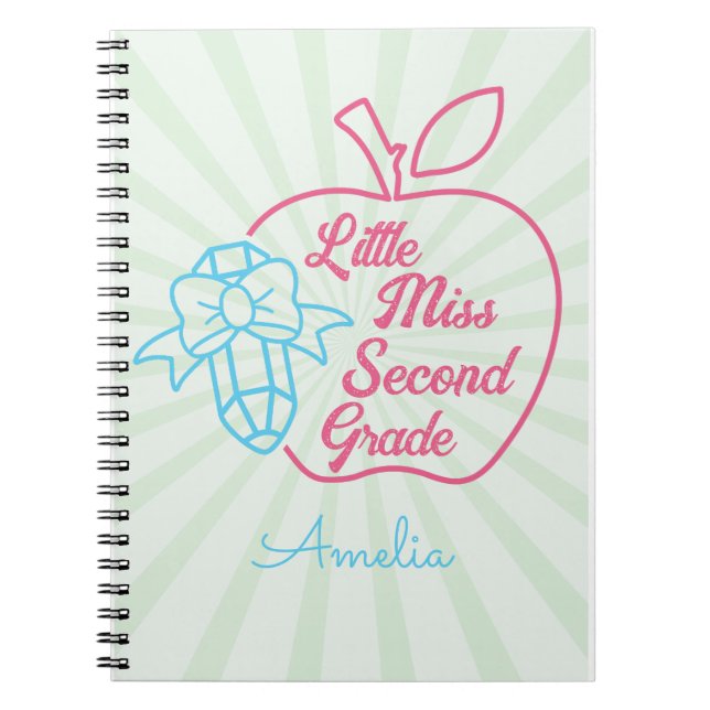 Caderno Espiral Nome Personalizado Pequena Miss Segundo Grau (Frente)