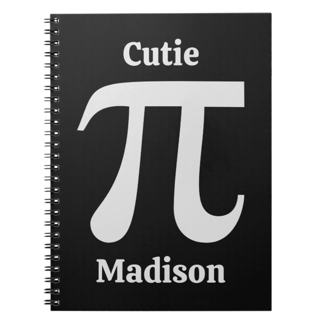 Caderno Espiral Nome personalizado Pi / Pie Cutie (Frente)