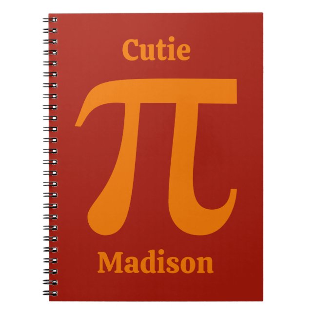 Caderno Espiral Nome personalizado Pi / Pie Cutie (Frente)